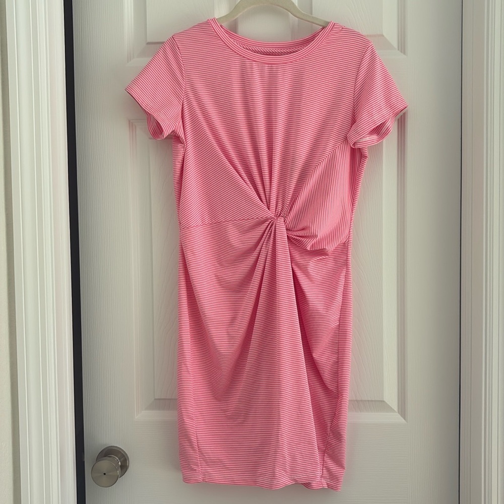 Vineyard Vines Pink and White Striped Dress Sankaty size small